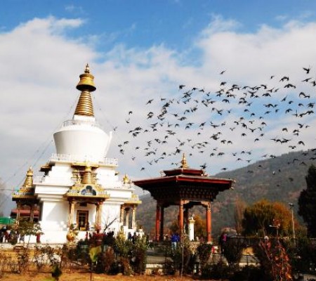 The Memorial Stupa in Thimphu, also known as the Thimphu Chorten